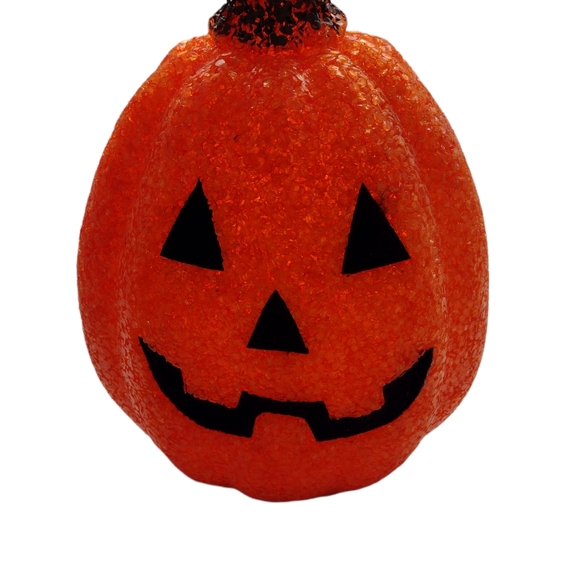 Vintage melted plastic 9.5" pumpkin or jack-o'-lantern. Halloween!Missing cord. - Picture 7 of 7